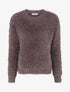 Pull uni duveteux à détail irisé - Marron - 1