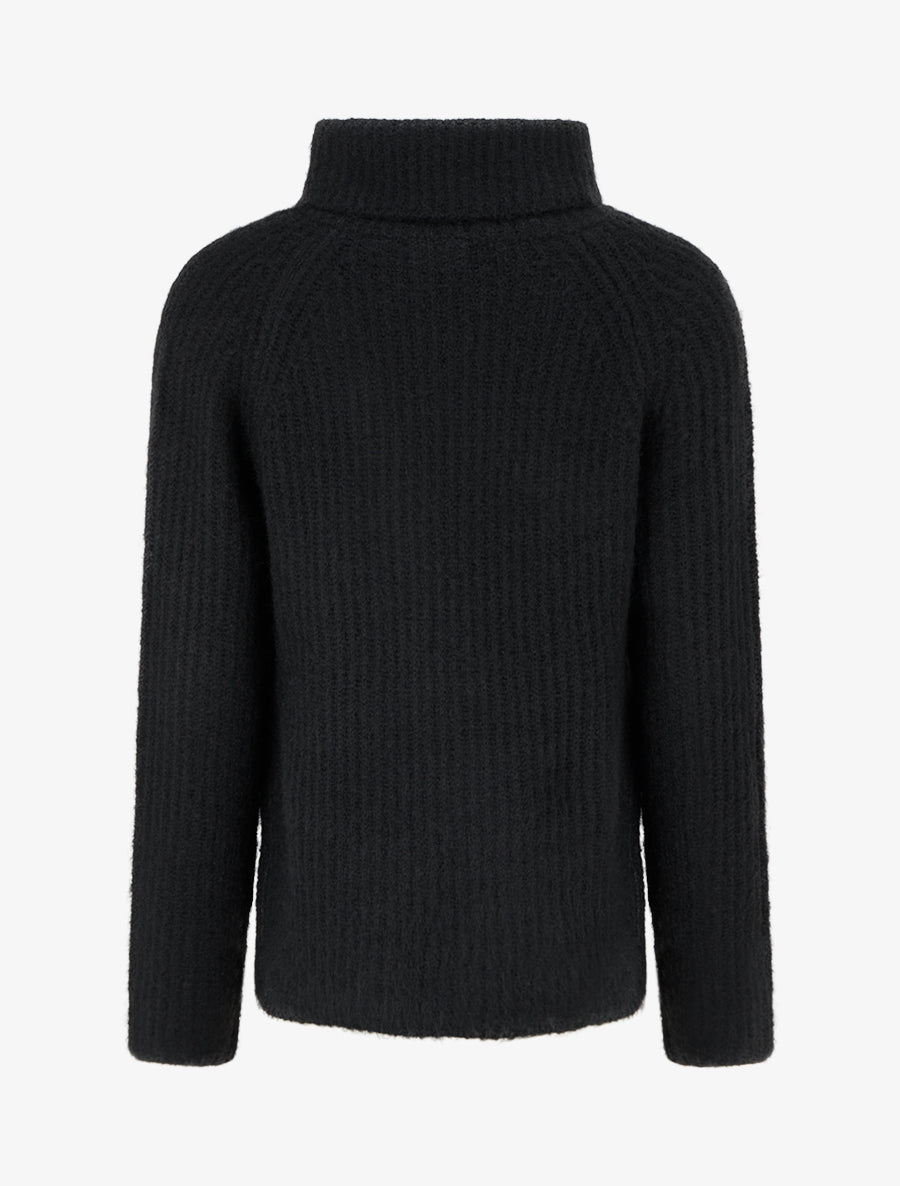 Pull uni à fermeture boutonnée - Noir - 2