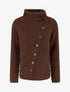 Pull uni à fermeture boutonnée - Marron - 1