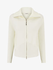 Gilet en maille zippé - Crème - 1