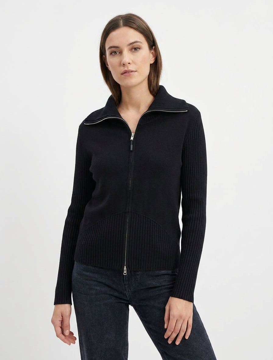 Chaqueta de punto con cremallera - Negro