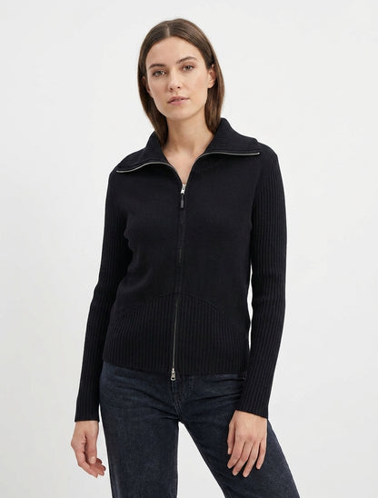 Chaqueta de punto con cremallera - Negro