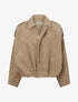Bomber uni effet daim - Taupe - 1