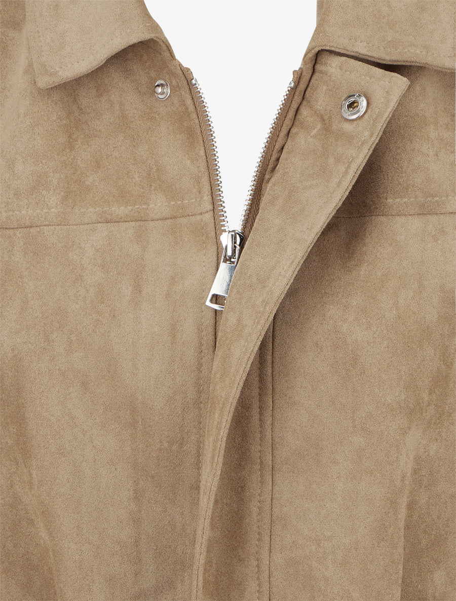 Bomber uni effet daim - Taupe - 3