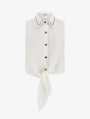 Chemise courte boutonnée à nouer - Écru - 1
