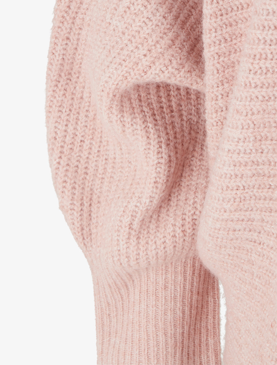 Pull en maille à manches longues chauves-souris - Rose - 3