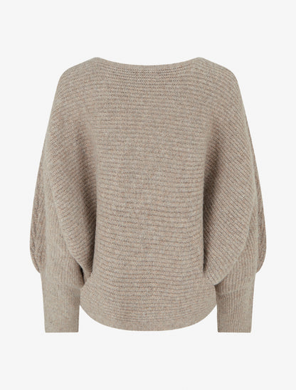 Pull en maille à manches longues chauves-souris - Taupe - 2