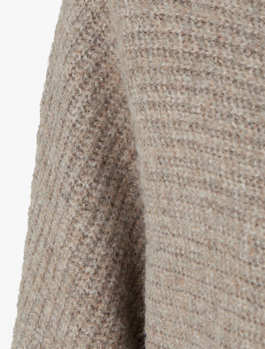 Pull en maille à manches longues chauves-souris - Taupe - 3