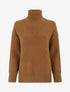 Pull ample à col roulé en maille quadrillée - Camel - 1