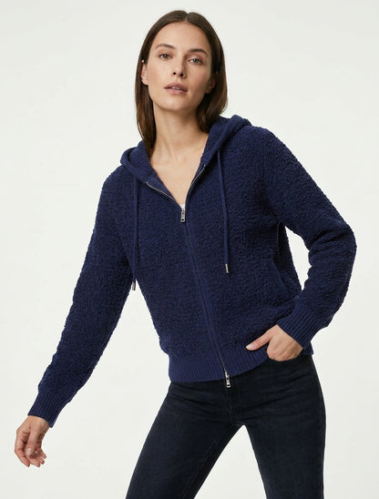 Sudadera con capucha de punto rizado - Marine