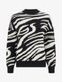 Pull ample imprimé zèbre - Blanc - 1