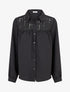 Chemise fluide empiècement dentelle - Noir - 1