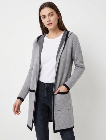 Chaleco abierto con capucha - Gris
