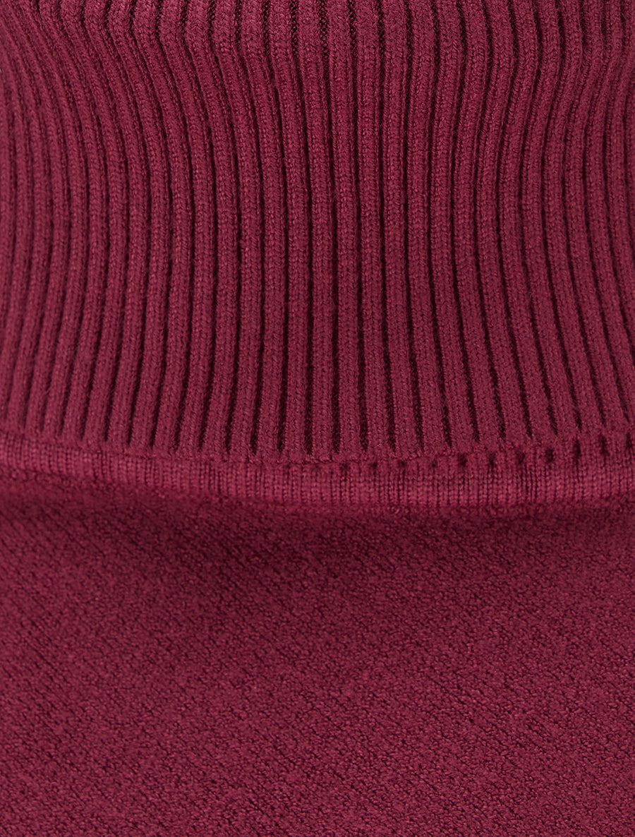 Poncho oversize à franges - Lie de vin - 3