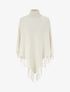 Poncho oversize à franges - Écru - 1