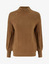 Pull uni à col montant - Camel - 1