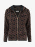 Sweat à capuche en maille duveteuse imprimé graphique - Marron - 1