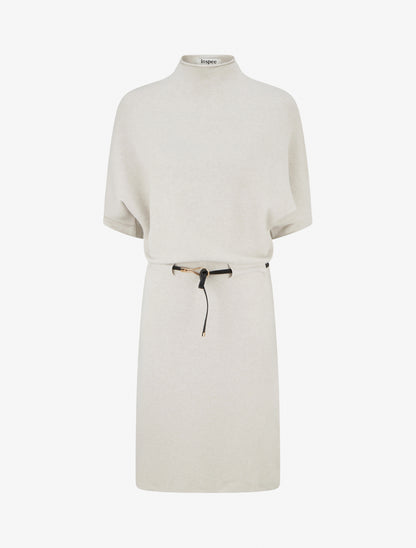 Robe pull droite et ceinturée - Beige - 1