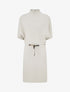 Robe pull droite et ceinturée - Beige - 1