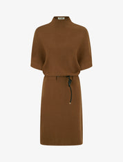 Robe pull droite et ceinturée - Camel - 1