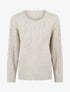 Pull droit en laine mélangée et col rond - Beige - 1