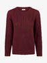 Pull droit en laine mélangée et col rond - Bordeaux - 1
