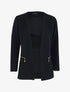 Veste effet rayé à zips - Noir - 1