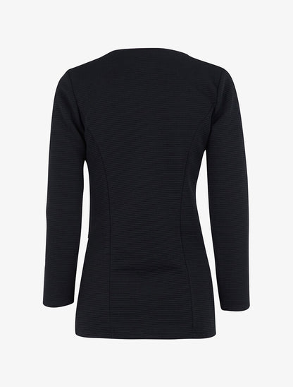Veste effet rayé à zips - Noir - 2