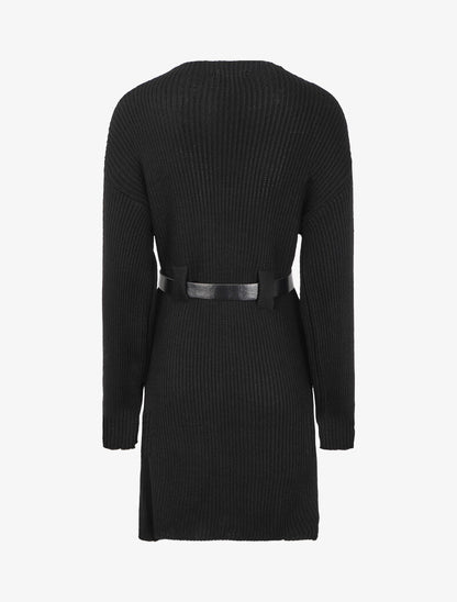 Robe pull à col montant - Noir - 2
