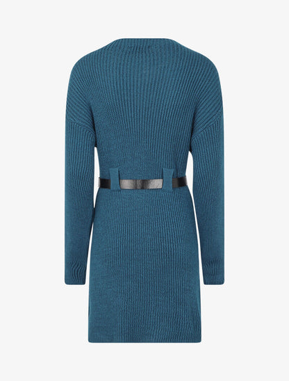 Robe pull à col montant - Bleu - 2