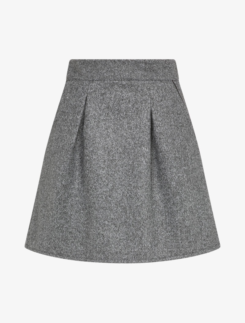 Jupe trapèze en feutrine - Gris foncé - 1