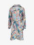 Robe portefeuille volantée à imprimé cachemire stylisé - Bleu - 1