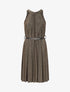 Robe plissée irisée à col américain - Doré - 1
