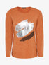 Pull à message floqué irisé - Orange - 1