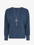 Pull à col rond et manches dolman - Bleu - 4