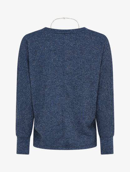 Pull à col rond et manches dolman - Bleu - 2