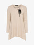 Pull asymétrique à broche à plumes - Beige - 1