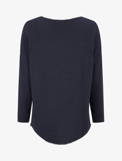 Pull à motif chat à sequin et imprimé léopard - Bleu marine - 2