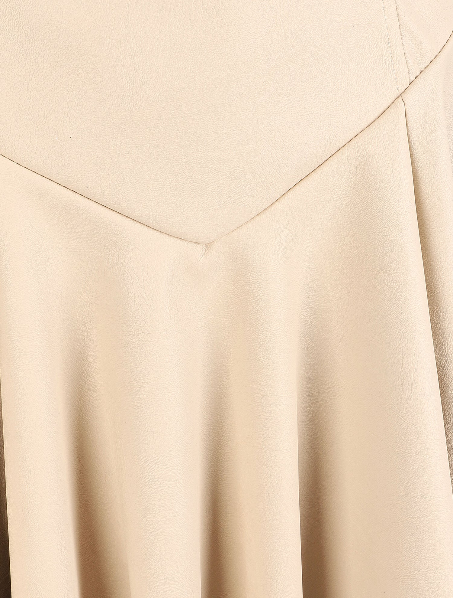 Robe volantée en simili à fines bretelles - Beige - 3