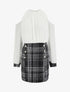 Robe bi-matière à épaules dénudées - Blanc - 1