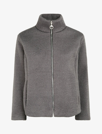 Veste zippée à col montant - Gris - 1