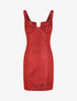 Robe fourreau pailletée à col bustier - Rouge - 1