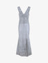 Robe longue pailletée à bretelles - Argent - 1