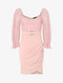 Robe drapée à buste en dentelle et sequins - Rose poudré - 1