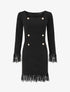 Robe à col carré et bords en dentelle - Noir - 5