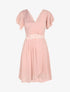 Robe à manches volantées et détail fleurs et strass - Rose poudré - 4