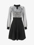 Robe patineuse à buste en sequins - Noir/argent - 1