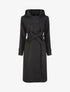 Manteau long à pans croisés et capuche - Noir - 4