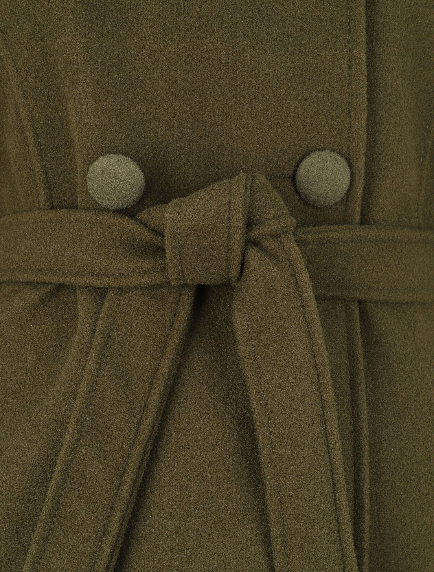 Manteau long à pans croisés et capuche - Kaki - 3