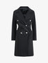 Manteau croisé à col cranté - Noir - 1